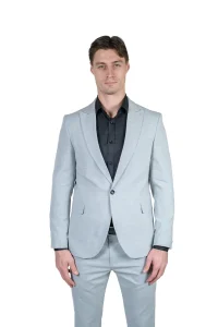 Svetlosivo muško slim fit dvodelno odelo sport fit prednji prikaz