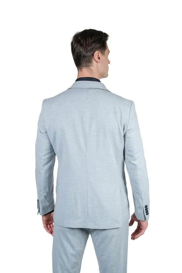 Svetlosivo muško slim fit dvodelno odelo sport fit zadnji prikaz