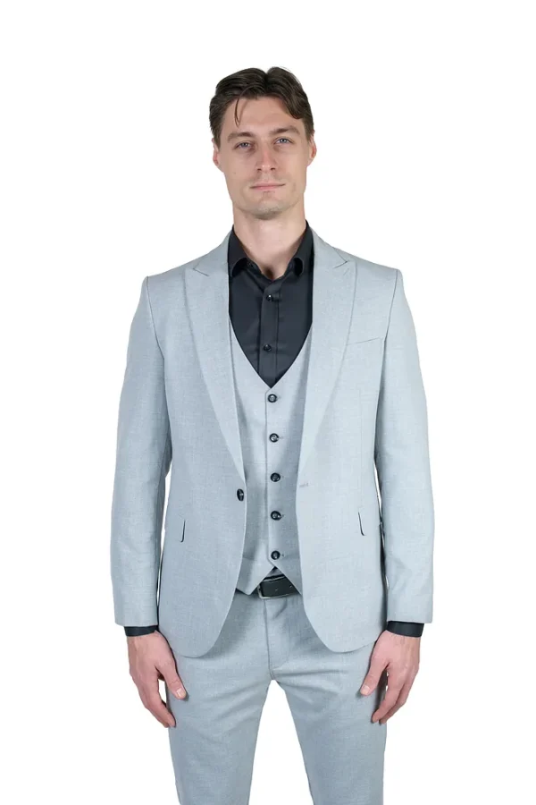Svetlosivo Muško trodelno slim fit odelo - Sport Fit