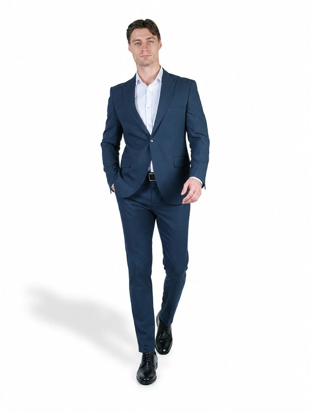Teget musko slim fit dvodelno odelo