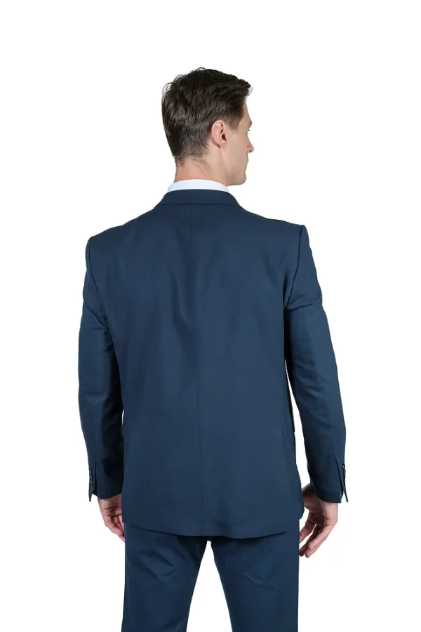 Teget muško slim fit dvodelno odelo sport fit zadnji prikaz
