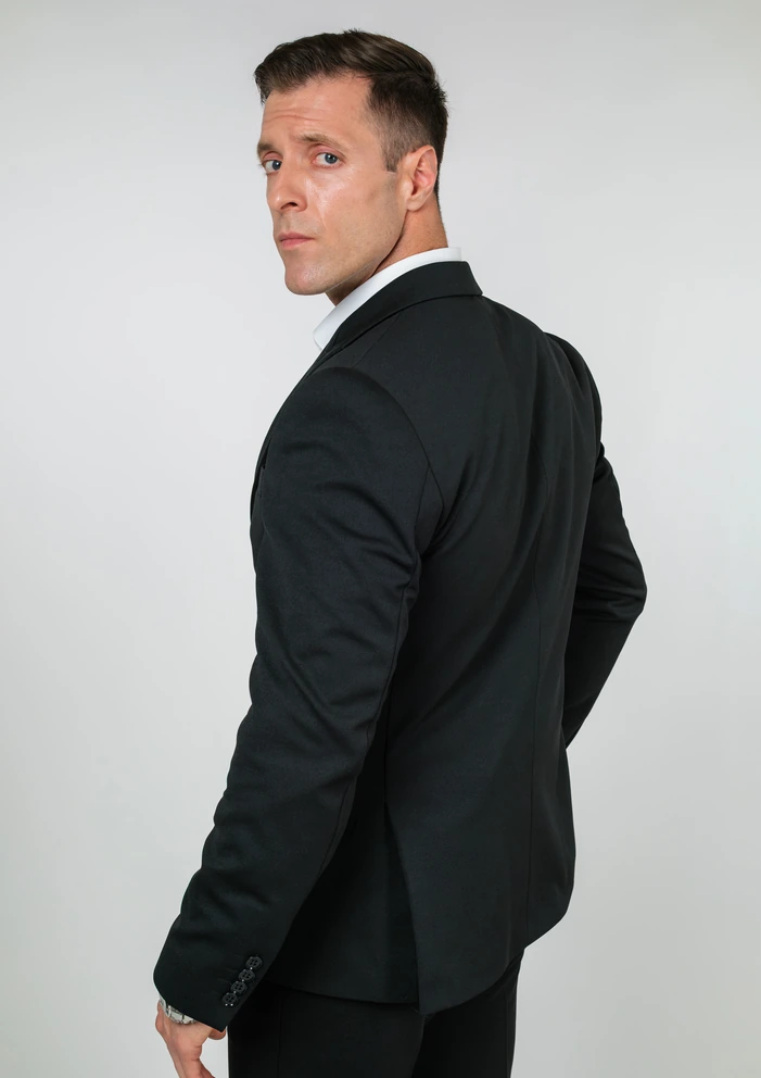 Crno slim fit muško dvodelno odelo – Napoli fit
