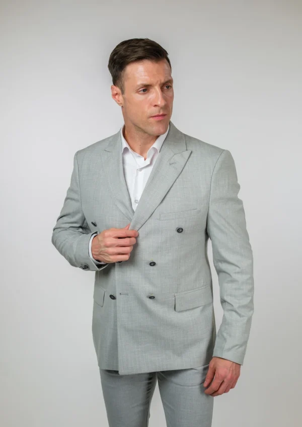 Silver svetlosivo slim fit muško dvodelno odelo Napoli Fit gornji deo prednji prikaz