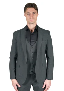 Tamnosivo Muško trodelno slim fit odelo - Sport Fit - 46
