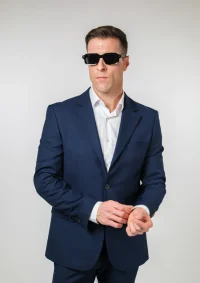 Teget vuneno muško dvodelno odelo - Elegant Fit