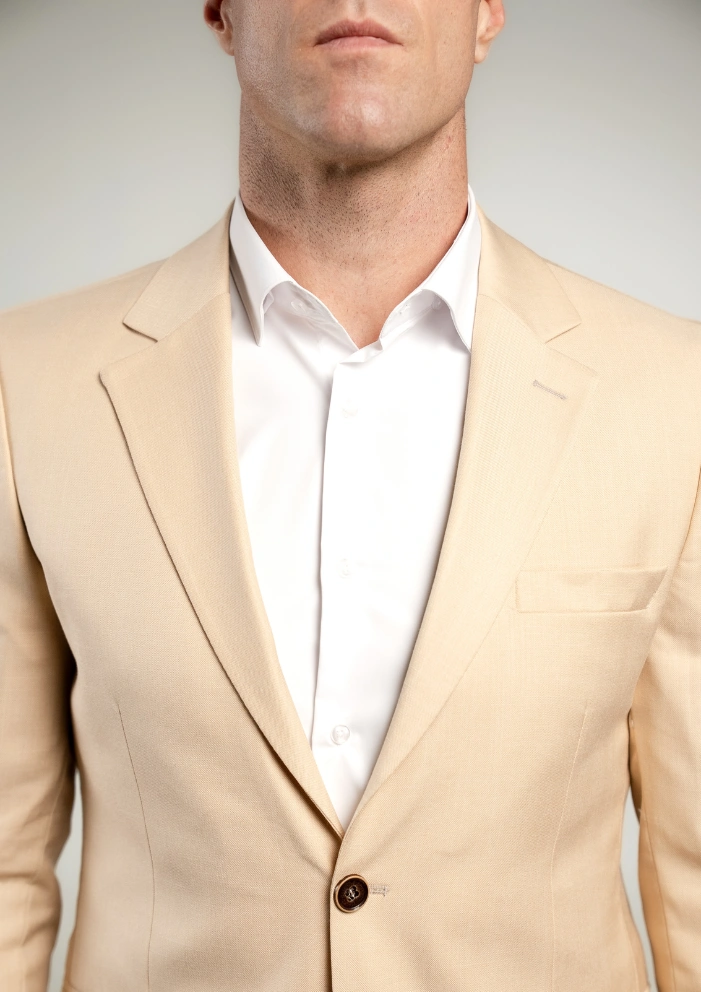 Krem vuneno muško dvodelno odelo – Elegant Fit