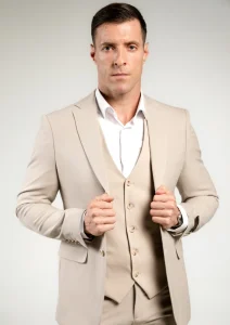 Krem Muško trodelno slim fit odelo - Napoli fit gornji dio