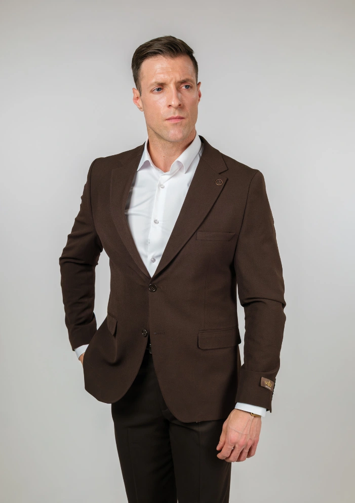 Braon Muško dvodelno slim fit odelo Tobacco – Napoli fit Braon Muško dvodelno slim fit odelo Tobacco – Napoli fit