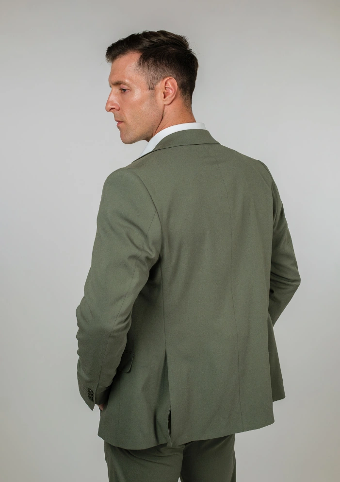 Pastelno Zeleno Muško dvodelno slim fit odelo – Napoli fit