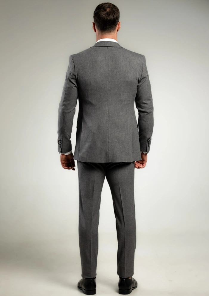 Tamnosivo muško dvodelno slim fit odelo – Napoli fit